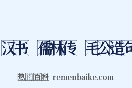 汉书·儒林传·毛公造句是什么意思的图片